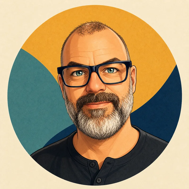 Illustrated portrait of Dawid Greyvenstein, founder of LACB Grey